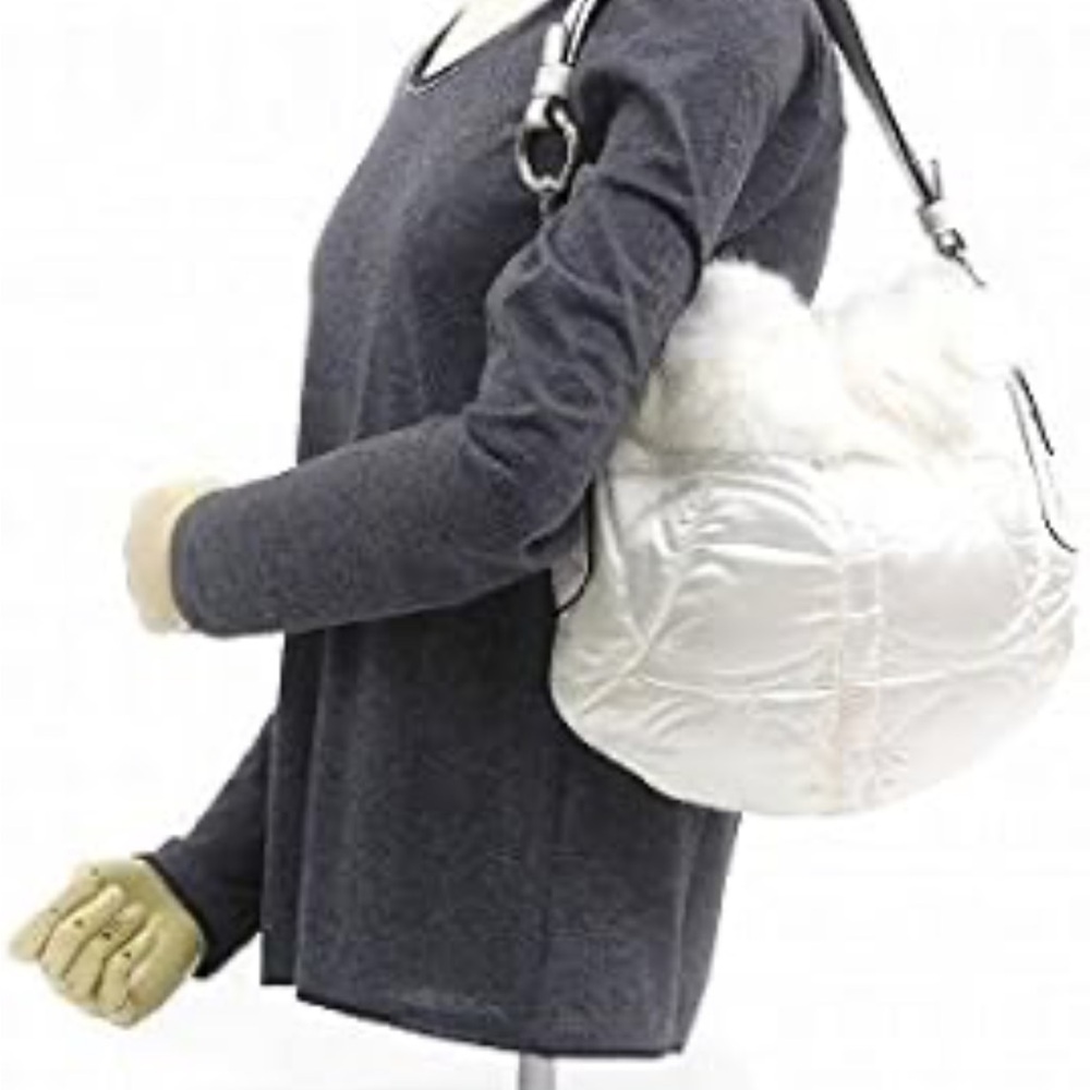 Coach Soho 2005-VINTAGE-“Ski Bunny” Hobo w/Rabbit Fur Trim - Picture 14 of 16